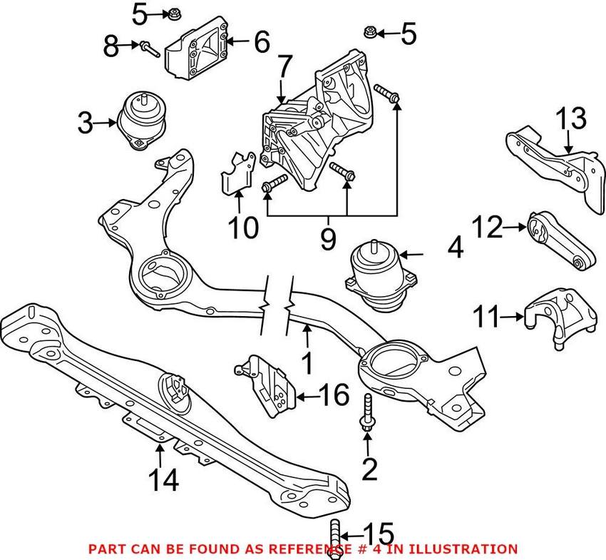 Porsche Engine Mount 94837504901